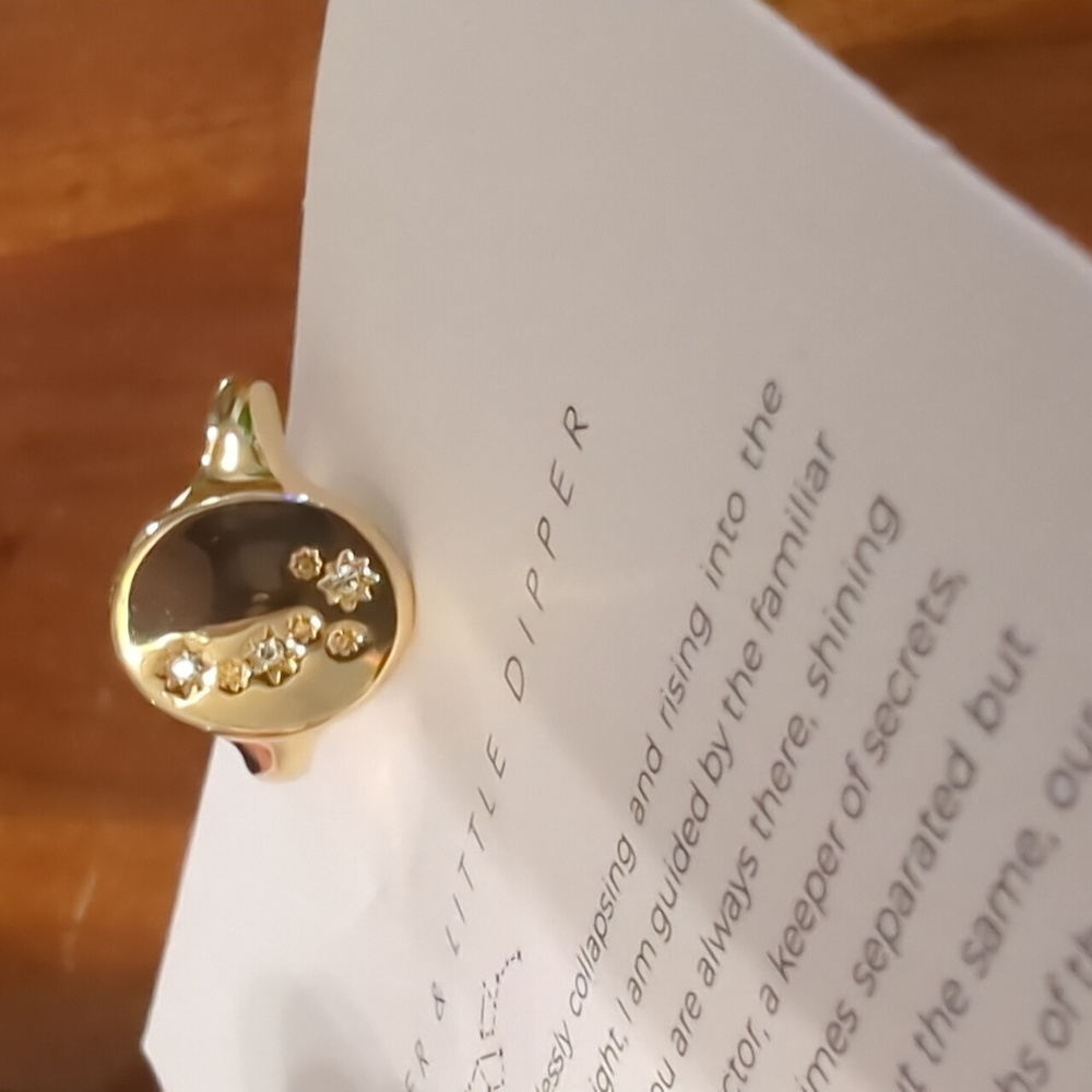 Bryan Anthony's Big Dipper & Little Dipper Signet Ring Gold Size 6